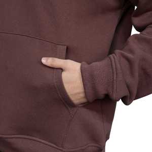 Sudadera con capucha para hombre de algodón y elastano, con estampado personalizado, tejido vintage lavado, color marrón, con cremallera completa, estilo oversize - Product Image 4