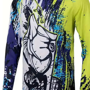 T-shirt de pêche pour homme à manches longues, col rond, léger, respirant, séchage rapide, en coton/fibre de bambou, facilement lavable, OEM, best-seller - Product Image 1