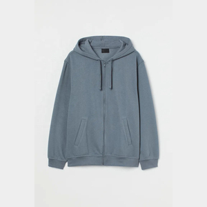 เสื้อฮู้ดซิปผู้ชายไซส์สั่งทำพิเศษ ผ้าฝ้ายกันลม พิมพ์ลายตัวอักษรแบบนูน สปอร์ตแวร์ทรงหลวม สไตล์ฮิปฮอป - Product Image 1