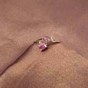 Anillos de Diamantes Reales, Corte Redondo y Ovalado, Anillo de Compromiso y Boda con Rubí Rosa Natural para Mujer, Plata de Ley 925, Joyería Fina - Product Image 3