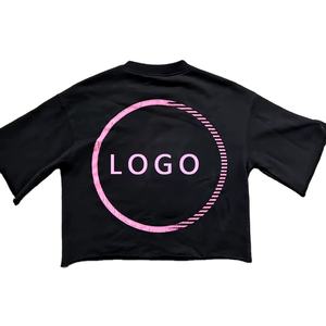 Fabricant personnalisé poids lourd 100% coton 250 Gsm T-shirt court surdimensionné Boxy à épaules tombantes en détresse solide style décontracté - Product Image 4