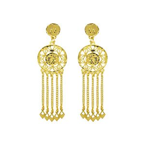 Joyería de Moda al por Mayor, Juego de Collares Largos Estilo Dubai Tradicional, Juego de Joyería Nupcial con Diseño Floral en Oro de 14K, 18K y 24K - Product Image 4