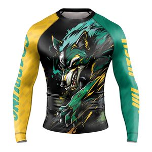เสื้อแรชการ์ดแบบขายส่ง OEM ผลิตตามสั่ง ป้องกันรังสียูวี สำหรับทุกเพศ ผลิตจากโพลีเอสเตอร์แบบยืดหยุ่น เป็นมิตรต่อสิ่งแวดล้อม ผลิตจากโรงงาน รับผลิตแบบ OEM ขายส่ง - Product Image 6