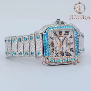 Mossinate Stainless Steel Diamond <b>Watch</b> Elegant Gold and Silver Timepiece with Genuine Diamond Detailing and Waterproof Feature - Product Image 4