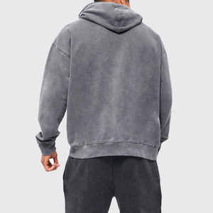 Sweat-shirts à capuche pour hommes coupe ample, délavés à l'acide, style vintage, en coton doux et tissu épais - Product Image 2