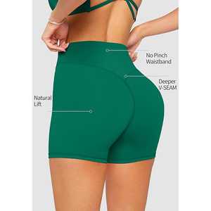 Shorts de yoga taille haute pour femme Smart Scrunch avec capteur biométrique intégré pour la fréquence cardiaque – Vêtement technique d'entraînement - Product Image 3