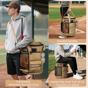 Bolsa multifuncional para pelotas de béisbol, correa para el hombro, materiales de alta calidad, estuche de almacenamiento para equipos de entrenamiento para atletas de béisbol - Product Image 5