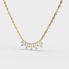 Collar de Barra con Diamantes de Laboratorio Multiforma de 2ct, E-F VVS VS, Collar de Oro de 14k con Racimo de Diamantes - Product Image 4