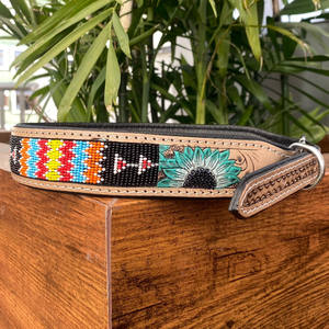 Collar de perro de cuero mecanizado a mano personalizado de diseñador Premium de moda Collar de perro gato de cuero genuino de lujo ajustable de alta resistencia - Product Image 2