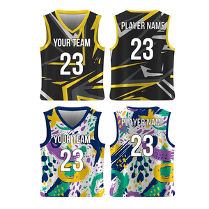 Nouveau maillot de basket-ball pour homme personnalisable, sans manches, anti-rides, respirant, de qualité supérieure, réversible - Product Image 1