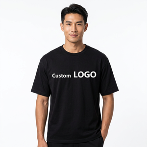 Camiseta Negra Personalizada con Logotipo para Hombre, Manga Corta, Cuello Redondo, Estilo Casual, 100% Algodón, Corte Regular, Diseño con Letra en la Parte Delantera - Product Image 3