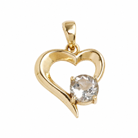 Pendentif Cœur en Topaze Bleue Naturelle, Collier en Laiton Doré avec Pierre Précieuse, Cadeau Romantique pour Elle, Idéal pour Anniversaire de Mariage