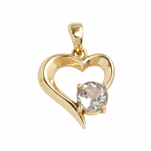 Pendentif Cœur en Topaze Bleue Naturelle, Collier en Laiton Doré avec Pierre Précieuse, Cadeau Romantique pour Elle, Idéal pour Anniversaire de Mariage - Product Image 1