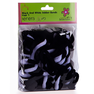 Elastici per Capelli in Gomma Bianchi e Neri 12 Pezzi Ref06819 - Product Image 2