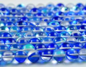 ลูกปัดควอตซ์ไทเทเนียมสีน้ำเงินทรงกลม ลูกปัดหินธรรมชาติสำหรับทำเครื่องประดับ DIY สร้อยข้อมือ สร้อยคอ งานฝีมือ - Product Image 2