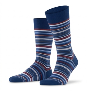 <b>Men's</b> Striped Crew <b>Socks</b> Breathable Knitted Cotton Polyester Spandex Spring Daily Wear Regular Style - Product Image 1