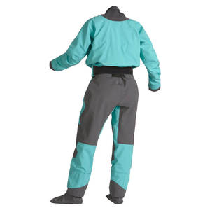 Unisex Teal Waterproof <b>Work</b> Coverall With Black Accents And Adjustable Waist <b>Belt</b> For Industrial Use - Product Image 4