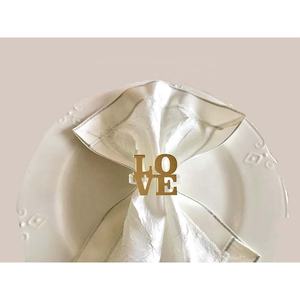 Servilletero de forma cuadrada y de seis ángulos, triángulo sencillo chapado en oro rosa, diseño en relieve de Navidad, servilletero de vajilla - Product Image 2