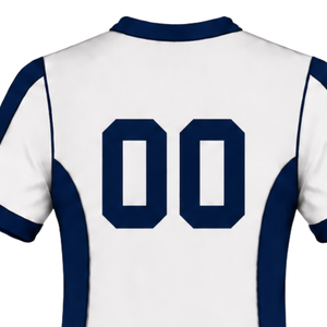 Maillot de rugby bleu marine et blanc à manches courtes, col en V, uniforme d'équipe personnalisé, respirant, pour l'entraînement, vêtements de sport athlétiques, chemise de performance - Product Image 4