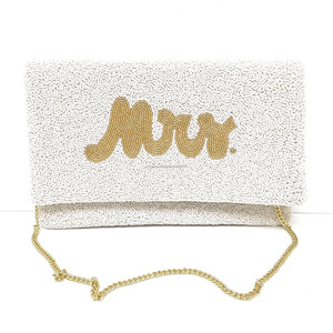 Or blanc perlé pochette de mariée luxe fait à la main sac à main de fête de mariage sac de soirée perle de verre Durable Portable sac à main de créateur - Product Image 1