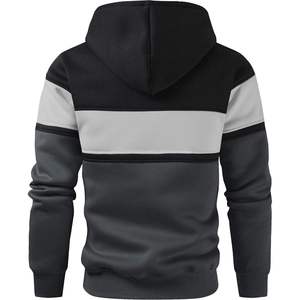 Sweat-shirt à capuche color block pour homme, coupe classique, en polyester et coton French Terry, décontracté, automne, gris, violet, marine, avec poches - Product Image 5