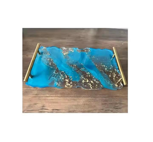 Plateau de service en résine artisanale de qualité supérieure, taille personnalisée, logo personnalisé, couleur, nouveau design, forme rectangulaire, pour la maison et les restaurants - Product Image 3