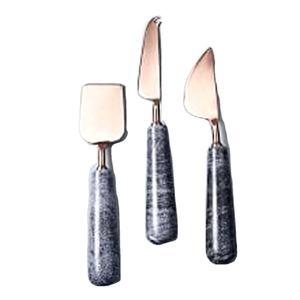 Juego de queso de acero inoxidable de alta calidad de diseño moderno con mango único chapado en oro rosa para cubiertos de restaurante y boda - Product Image 1