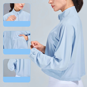 Women's Long Sleeve Fitness Sports <b>Jacket</b> Full Zip Stretch <b>Workout</b> Training Running Activewear Gym Wear wholesale sports clothe - Product Image 6