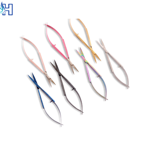 Premium Sharp Spring Nail <b>Scissors</b> Stainless Steel Curved Blade Precision Cuticle Trimming Tool Steel Handle Custom Logo - Product Image 1
