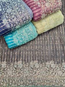 Tissu en nylon fileté, largeur 56 pouces, léger, à maille ouverte, texture aérienne, structure flexible pour la décoration de vêtements - Product Image 1