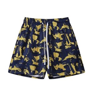 Shorts de sport en maille pour homme, motif abstrait effet brisé, impression par sublimation, respirant, en polyester, au-dessus du genou, personnalisables - Product Image 6