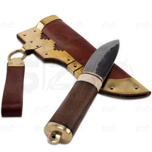 Couteau Puukko artisanal sur mesure |   Couteau de brousse nordique à lame fixe en acier à haute teneur en carbone |   Couteau de chasse et de camping avec étui en cuir - Product Image 5
