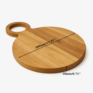 Round Wooden Cutting Board with Handle Acacia Serving Board <b>Kitchen</b> Chopping Board Cheese Board - Product Image 2