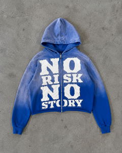 Sweat à capuche polaire vintage bleu délavé pour homme, coupe oversize épaisse, style streetwear - Product Image 1