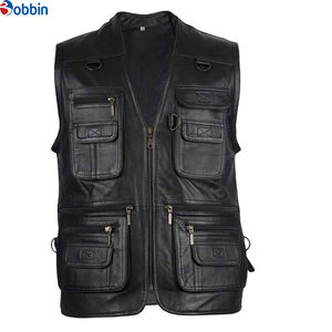 Chaleco Casual de Motociclista para Invierno, Chaqueta de Caza de Lona, Chaleco de Cuero Genuino para Motociclistas, Secado Rápido, Ecológico - Product Image 1