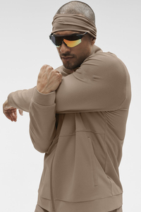 <b>Men's</b> Full Zip <b>Pullover</b> Hoodie Stand Collar Breathable Polyester Sports Sweatshirt Loose Fit Activewear - Product Image 2