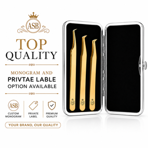 Pinzas para Extensión de Pestañas de Volumen Ruso, de Acero Inoxidable Japonés, Chapadas en Oro de 24K, de 90 Grados, Delgadas y con Punta Puntiaguda - Product Image 2
