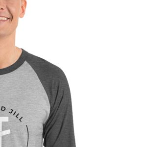 T-shirt décontracté en coton doux Heather Gray & Charcoal à manches 3/4 et col contrastant pour papa - Product Image 5