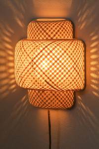 Lámpara de pared de bambú rústica moderna 2024, iluminación LED nocturna Vintage para el hogar, Hotel, restaurante, decoración de baño con estilos cuadrados - Product Image 2