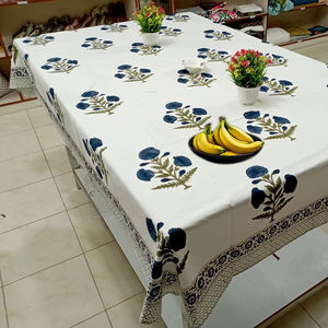 Mantel de Mesa de Comedor de Algodón Estampado a Mano, Estilo Indio, Blanco, Elegante, Moderno, de Alta Calidad, Hecho a Mano, Duradero y Ecológico, Venta al Por Mayor - Product Image 3