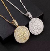 Pendentif personnalisé avec lettre, style hip-hop, de haute qualité, rond, entièrement pavé de pierres en moissanite, pendentif avec nom, charme en argent 925, luxe