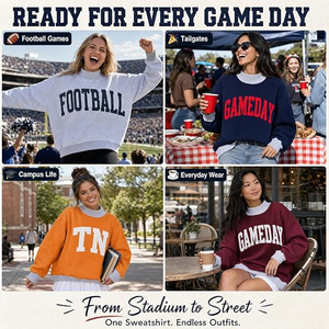 Sudadera Reversible de Cuello Alto para Mujer, Personalizada con Nombre de Equipo Universitario, Ropa Deportiva para Día de Juego, Sudadera con Capucha - Product Image 3