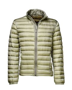 Chaqueta Acolchada Ligera Color Verde Oliva para Hombre con Cierre Frontal, Cuello Alto, Abrigo Acolchado Cálido, Ropa Exterior Informal para Invierno - Product Image 1