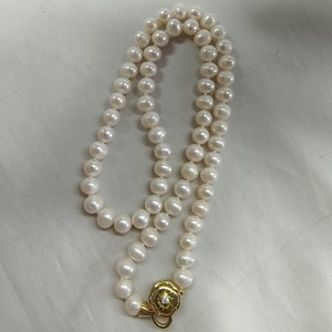 Elegant 7-8MM Near Flawless Non-Core Freshwater Long <b>Pearl</b> Necklace 50CM <b>Loose</b> with Double Sided Camellia Buckle Double Sided - Product Image 4