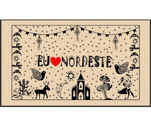 Eu Amo Nordeste - Vestido de Playa Tipo Halter Estampado, Sin Mangas, Tejido de Secado Rápido - Product Image 1