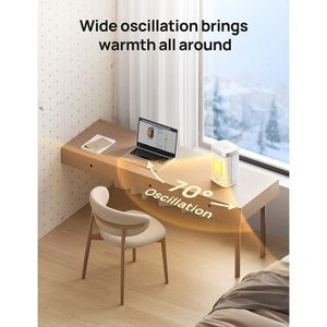 Atom One Stufa Elettrica in Ceramica PTC da 1500W con Telecomando, Oscillazione a 70 Gradi e Termostato Digitale, Unità Singola - Product Image 3