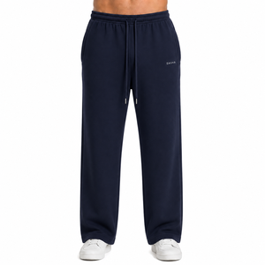 Premium Custom Heavy GSM Sport Straight <b>Open</b> <b>Hem</b> Puff Print Baggy Relaxed Loose Logo <b>Open</b> Bottom Sweatpants Mens <b>Jogger</b> - Product Image 1