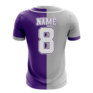 Camiseta Deportiva de Béisbol para Hombre, Color Morado Grisáceo, Manga Corta, con Logotipo Estampado, Cuello Redondo, Corte Regular, Sublimada, Superventas - Product Image 2