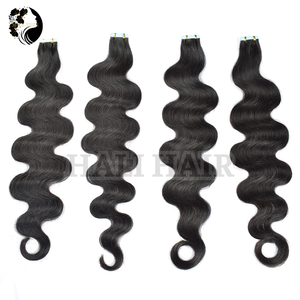 ¡Venta al por mayor Hali pelo 100g trama única vietnamita Remy cuerpo onda cinta extensiones de cabello grado más alto todos los colores teñidos aspecto elegante! - Product Image 4