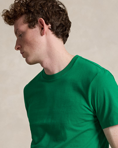 เสื้อยืดคอกลมแขนสั้นผ้าฝ้ายสีเขียวล้วนสำหรับผู้ชาย – เนื้อผ้านุ่ม ระบายอากาศได้ดี สวมใส่สบาย เหมาะสำหรับแฟชั่นในชีวิตประจำวัน - Product Image 6